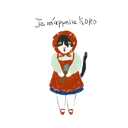 猫イラストTシャツ|コロずきん