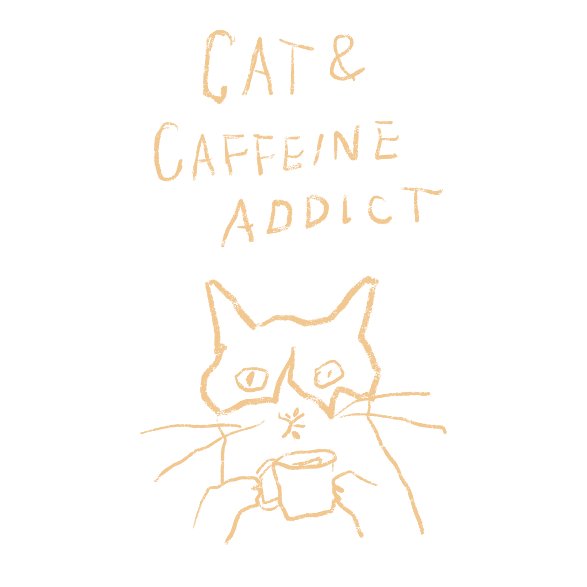 猫イラストパーカー｜コロ猫コーヒー中毒